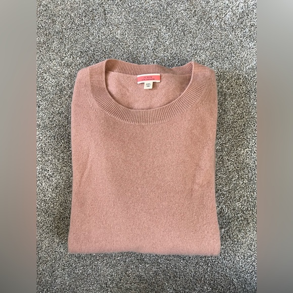 J. Crew - Cashmere Classic-Fit Crewneck Sweater (Blush) - Picture 2 of 5
